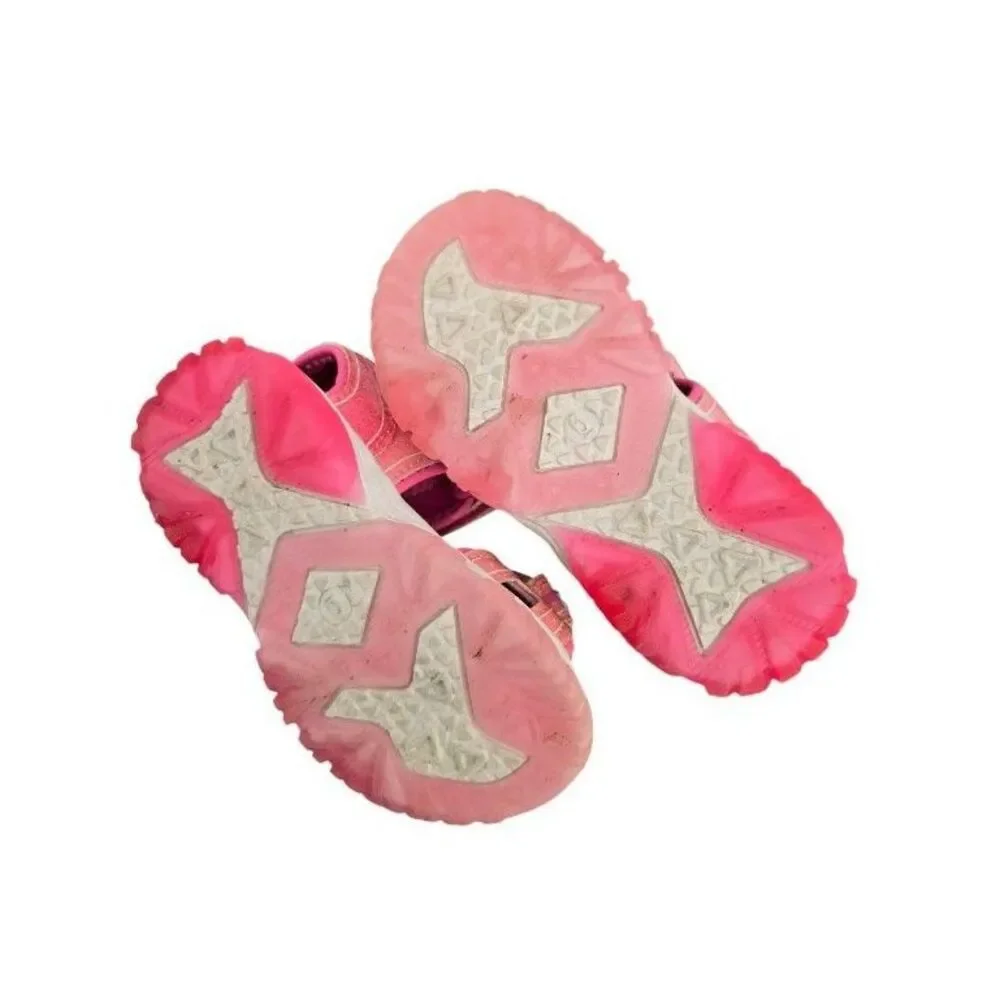 Disney Minnie Mouse Light Up Sandals Little Girls Size 6 Pink Adjustable